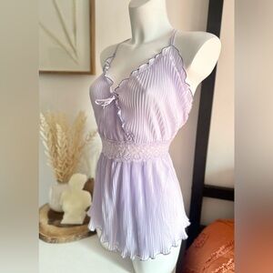 Vintage Cinema Etoile size large purple accordion romper playsuit lingerie